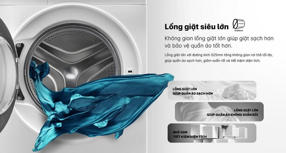 Aqua Inverter 9Kg AQD-D903G - lồng giặt siêu lớn