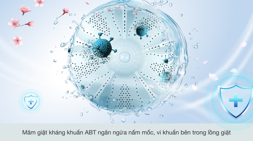 Máy giặt Aqua 10 Kg AQW-FR101GT - mâm giặt kháng khuẩn ABT