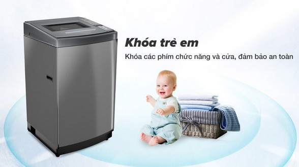 Máy giặt Aqua 8 KG AQW-KS80GT - Khóa trẻ em an toàn