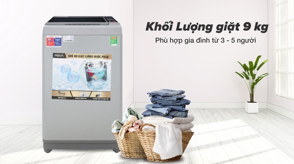Máy giặt Aqua 9 Kg AQW-S90CT - Khối lượng giặt