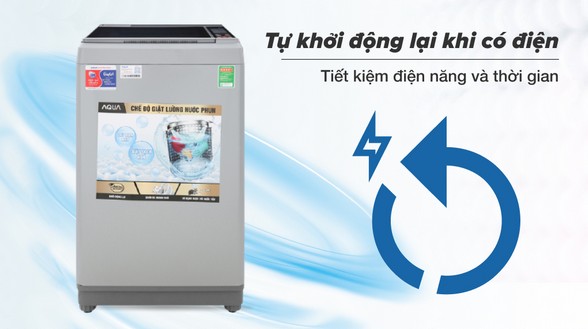Tự khởi động lại khi có điện - Máy giặt Aqua 9 Kg AQW-S90CT