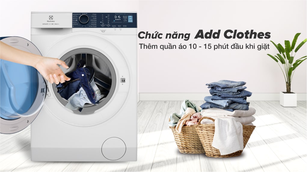 Chức năng thêm quần áo khi giặt Add Clothes Máy giặt Electrolux UltimateCare 500 Inverter 10 kg EWF1024P5WB