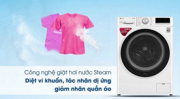 Máy giặt LG Inverter 9 kg FV1409S4W - Công nghệ giặt hơi nước Steam