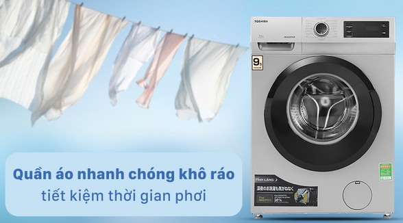 Máy giặt Toshiba Inverter 9.5 Kg TW-BK105S3V(SK) - Tiết kiệm thời gian phơi