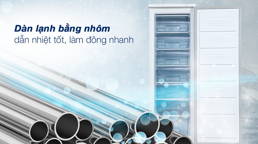 Tủ đông Sanaky 230 lít VH230HY - Dàn lạnh bằng nhôm