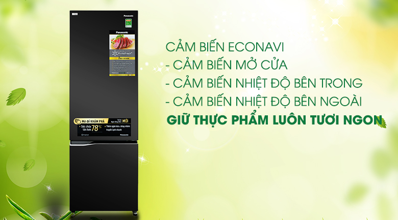 Cảm biến econavi Tủ lạnh Panasonic Inverter 322 lít NR-BC360QKVN