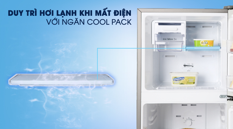 Tủ lạnh Samsung Inverter 208 lít RT20HAR8DBU - ngăn coolpack duy trì khi mất điện\