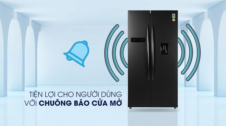 Tủ lạnh Toshiba 513 Lít Side By Side Inverter GR-RS682WE-PMV(06)-MG-Chuông báo mở cửa