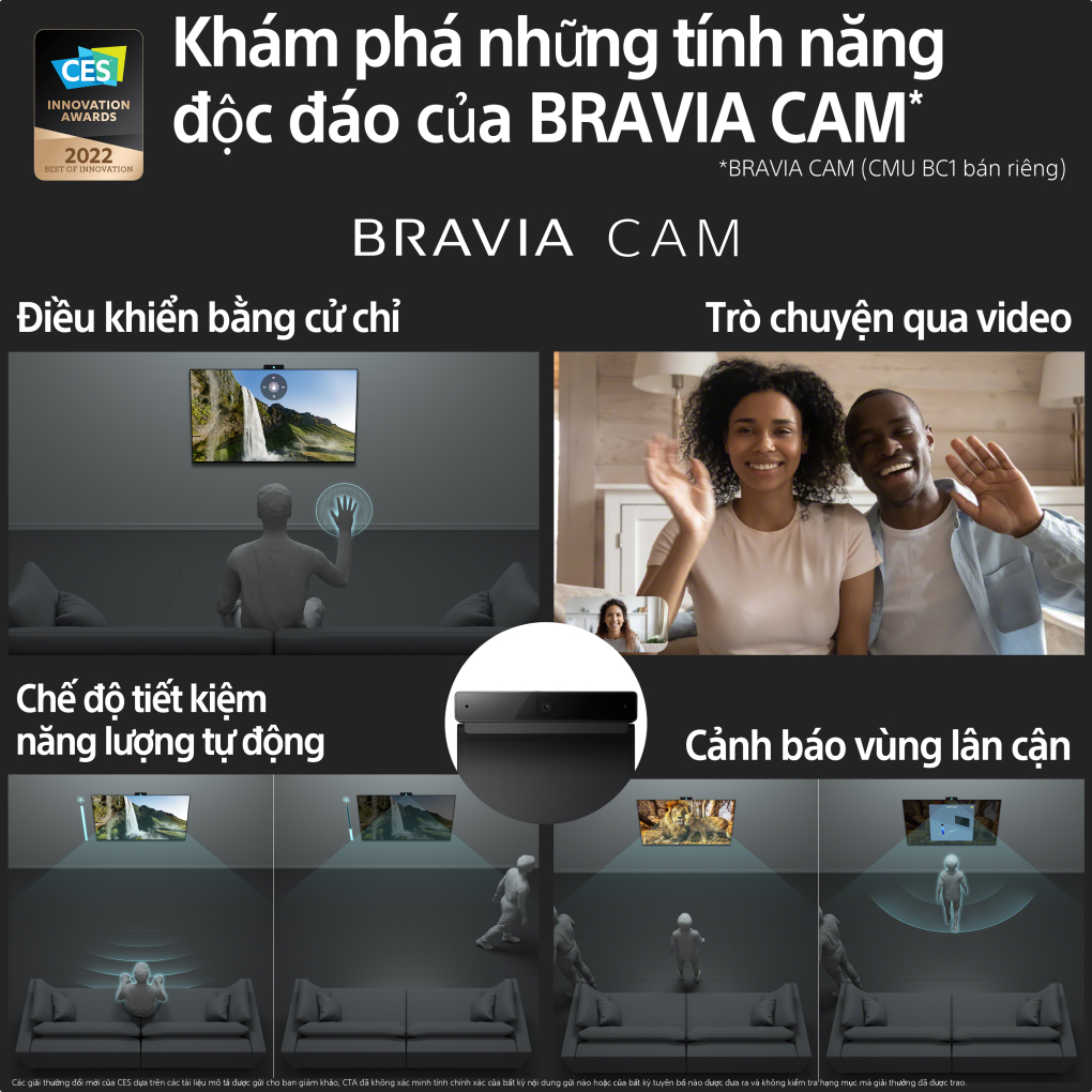 Google Tivi Sony 4K 55 inch KD-75X80K -  Bravia CAM